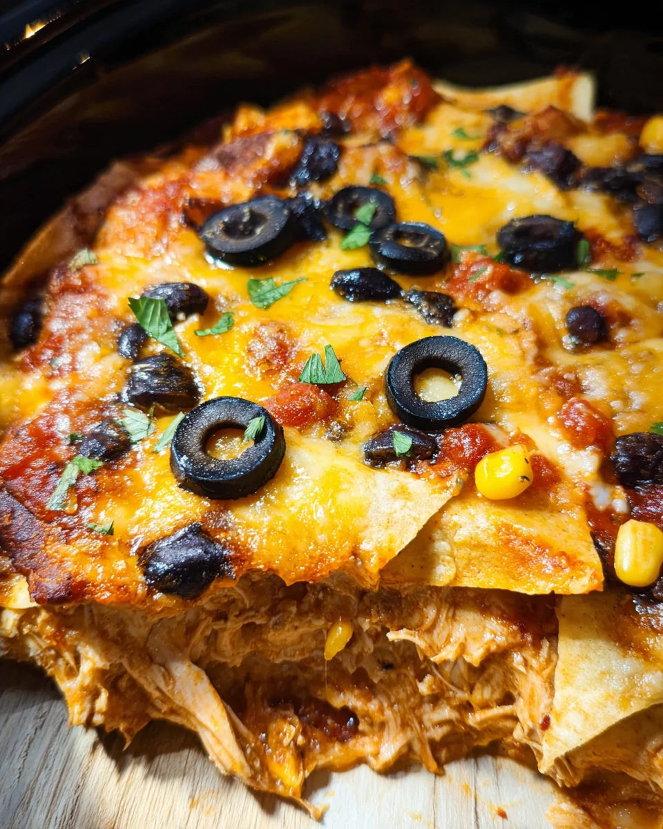 Crockpot Chicken Enchiladas Casserole