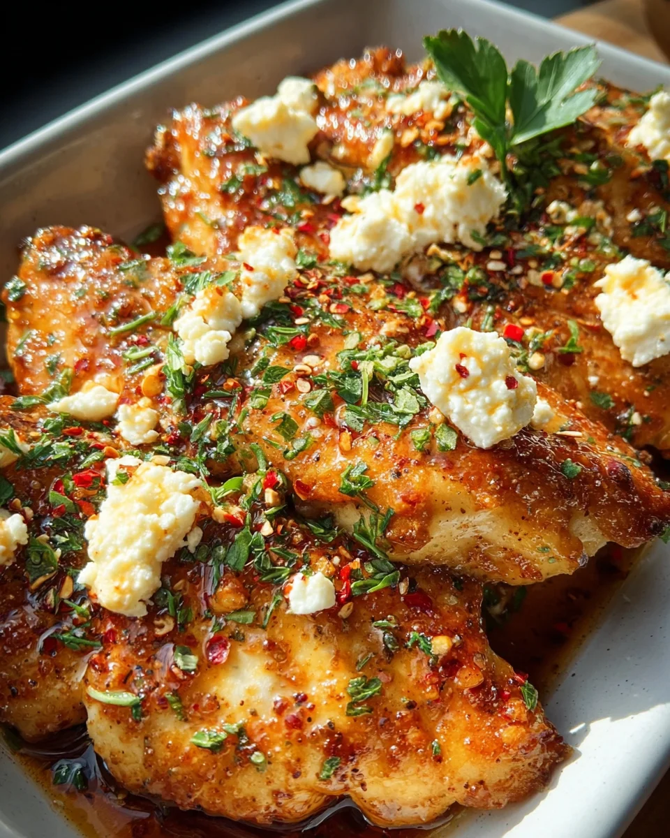 Hot Honey Feta Chicken Dish