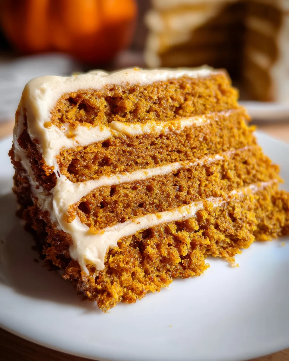 Pumpkin Cake with Cinnamon Cream Cheese Frosting