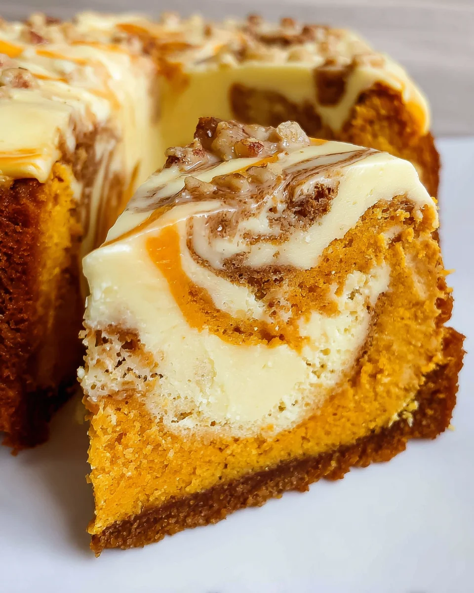 Pumpkin Cream Cheese Swirl Cake