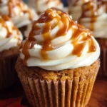 Pumpkin Cupcakes with Salted Caramel Cream Cheese Frosting