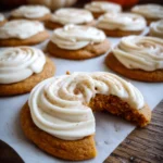 Pumpkin Sugar Cookies with Cream Cheese Frosting