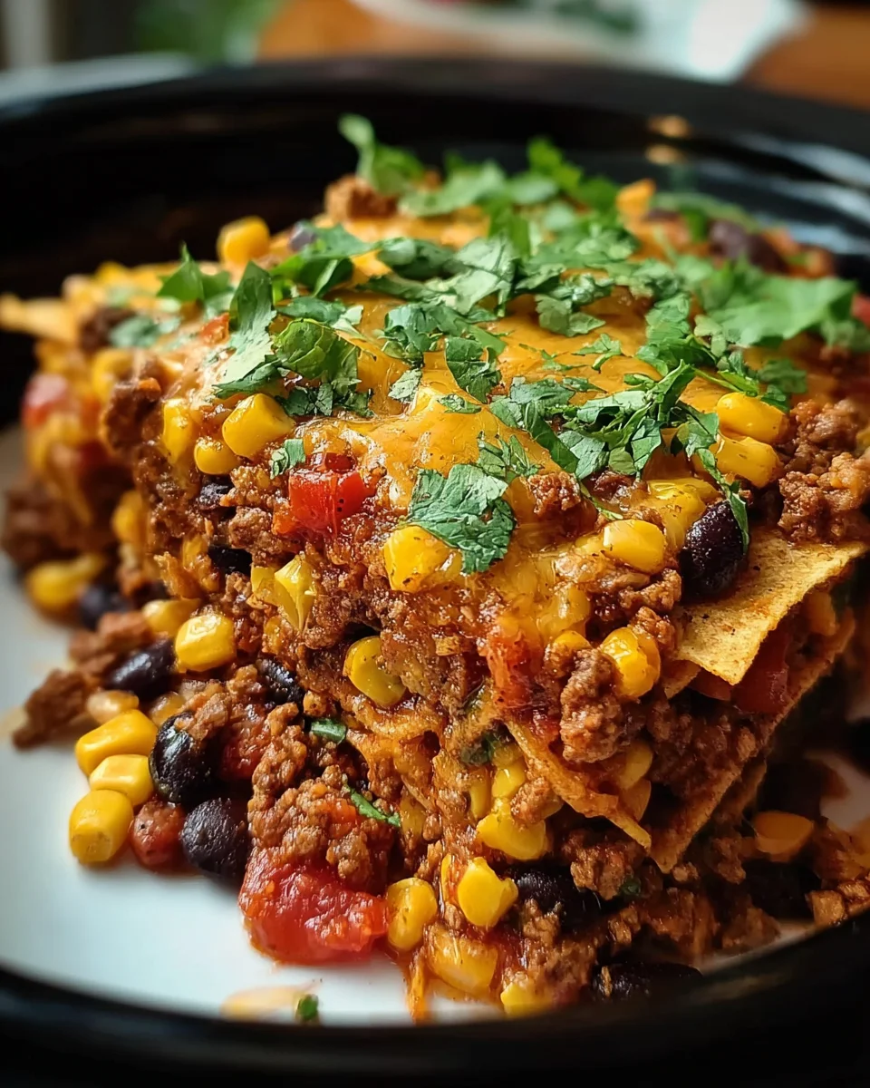 Slow Cooker Taco Casserole