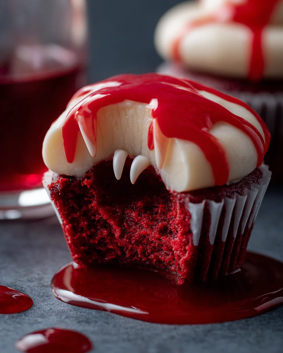 Vampire Bite Halloween Cupcakes 35 Vampire