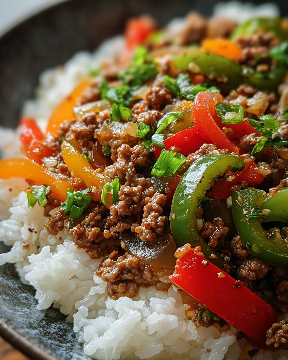 Beef and Pepper Rice Bowl 19 Beef