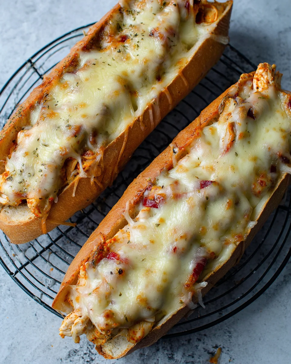 Cheesy Chicken Garlic Bread Sandwich 16 Cheesy