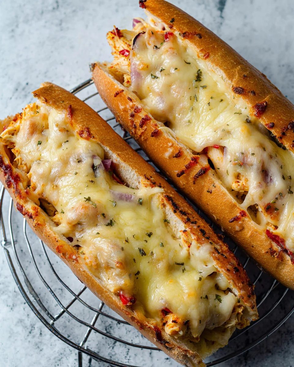 Cheesy Chicken Garlic Bread Sandwich 17 Cheesy