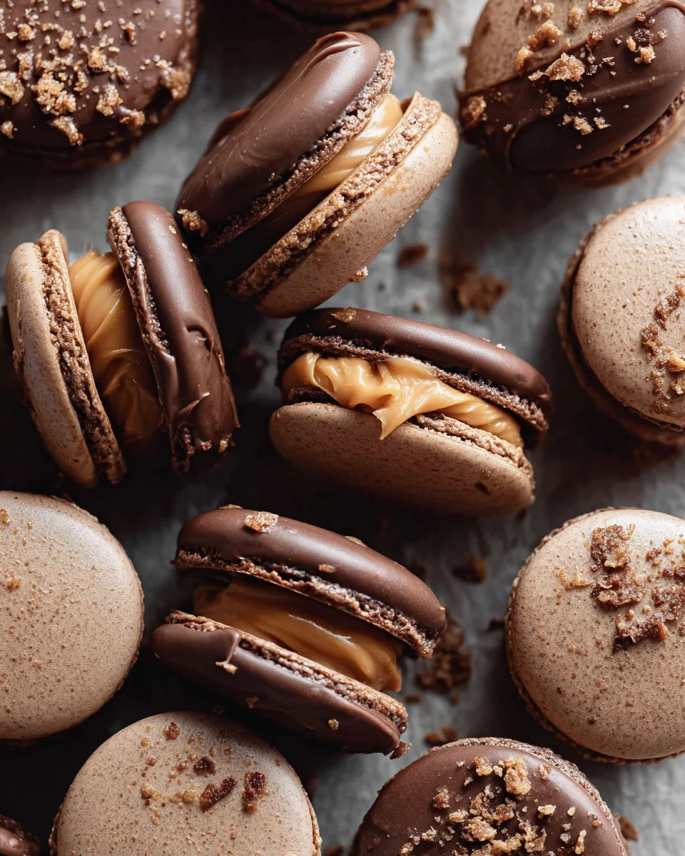Chocolate Peanut Butter Macarons