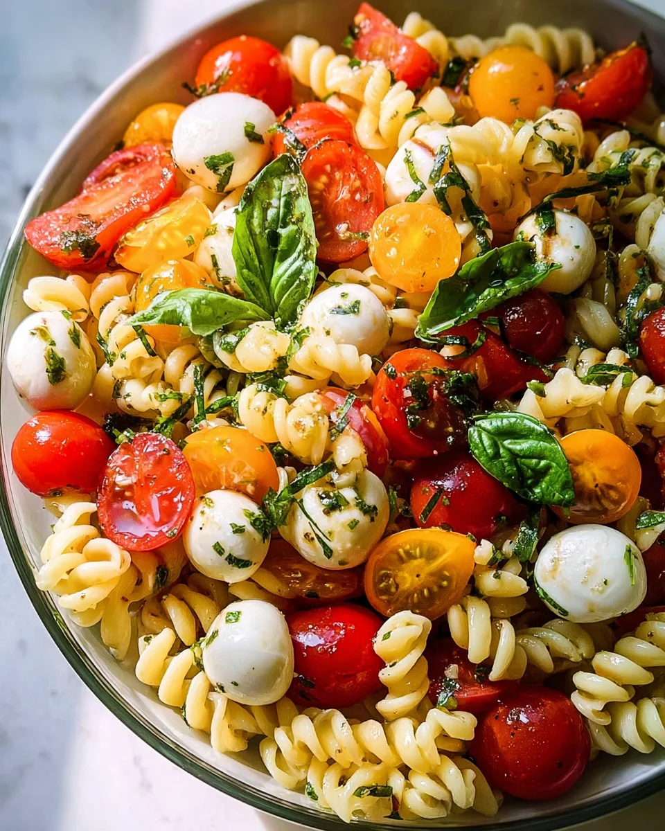 Creamy Caprese Pasta Salad 20 Creamy