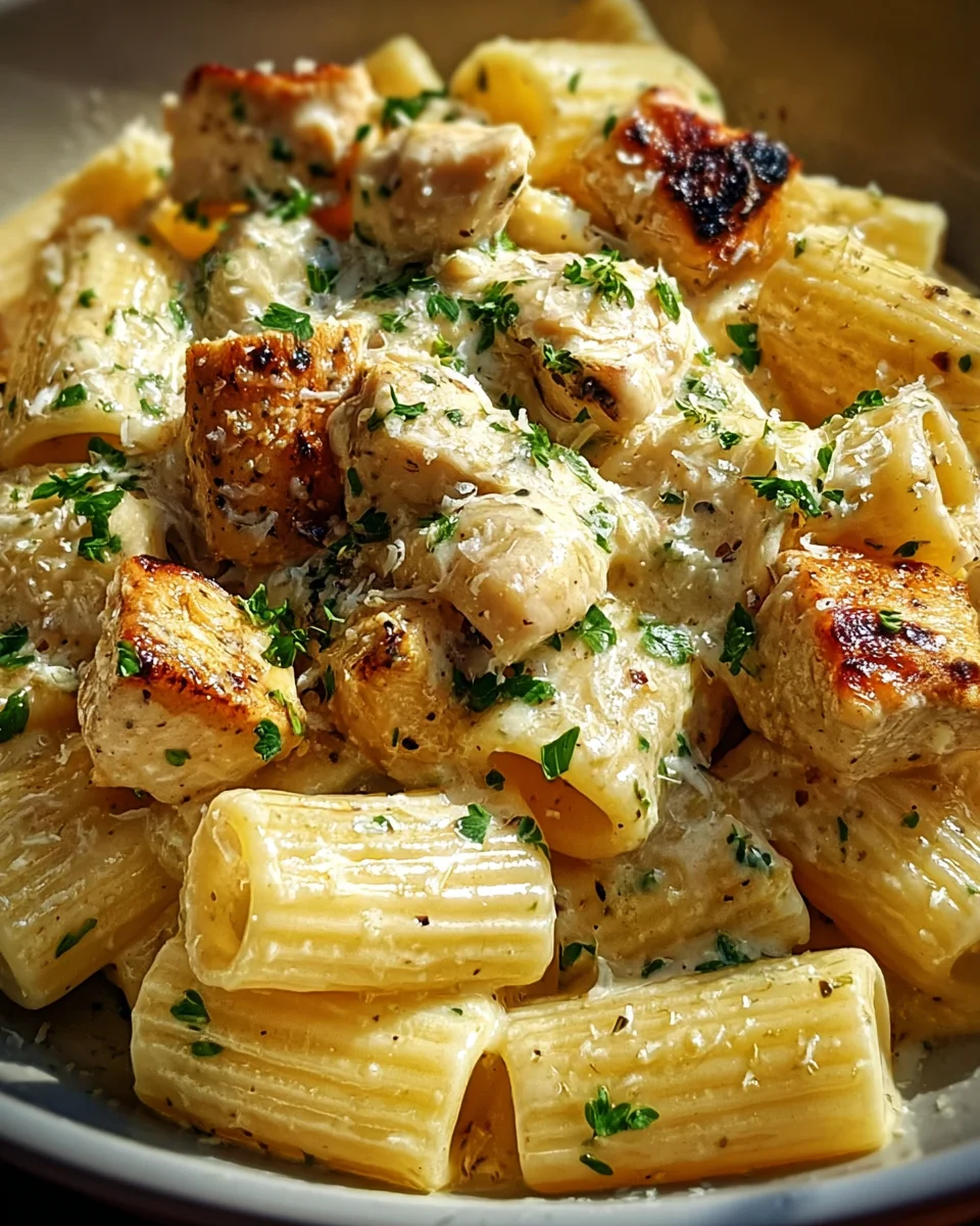 Creamy Garlic Butter Chicken and Rigatoni in Parmesan Sauce 21 Creamy