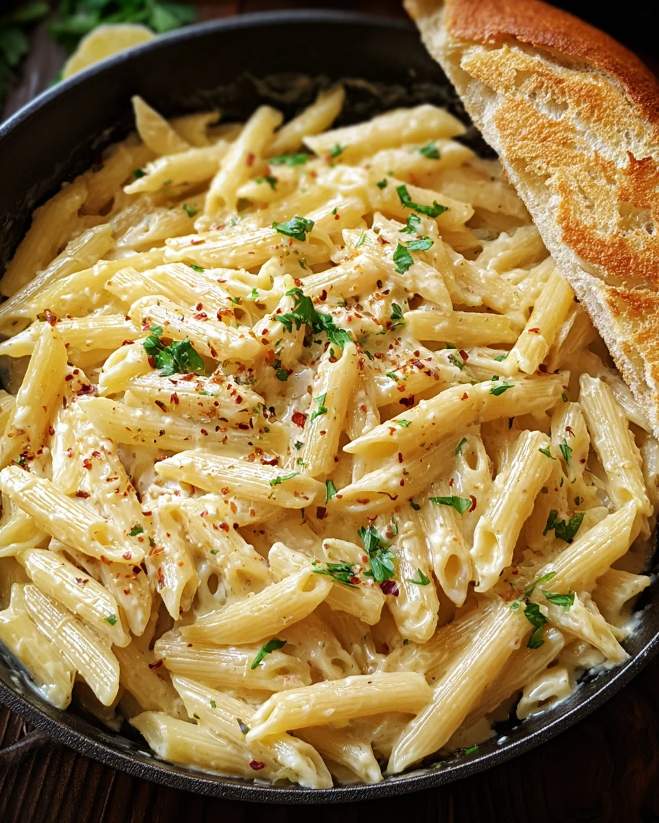 Creamy Garlic Penne Pasta 21 Creamy
