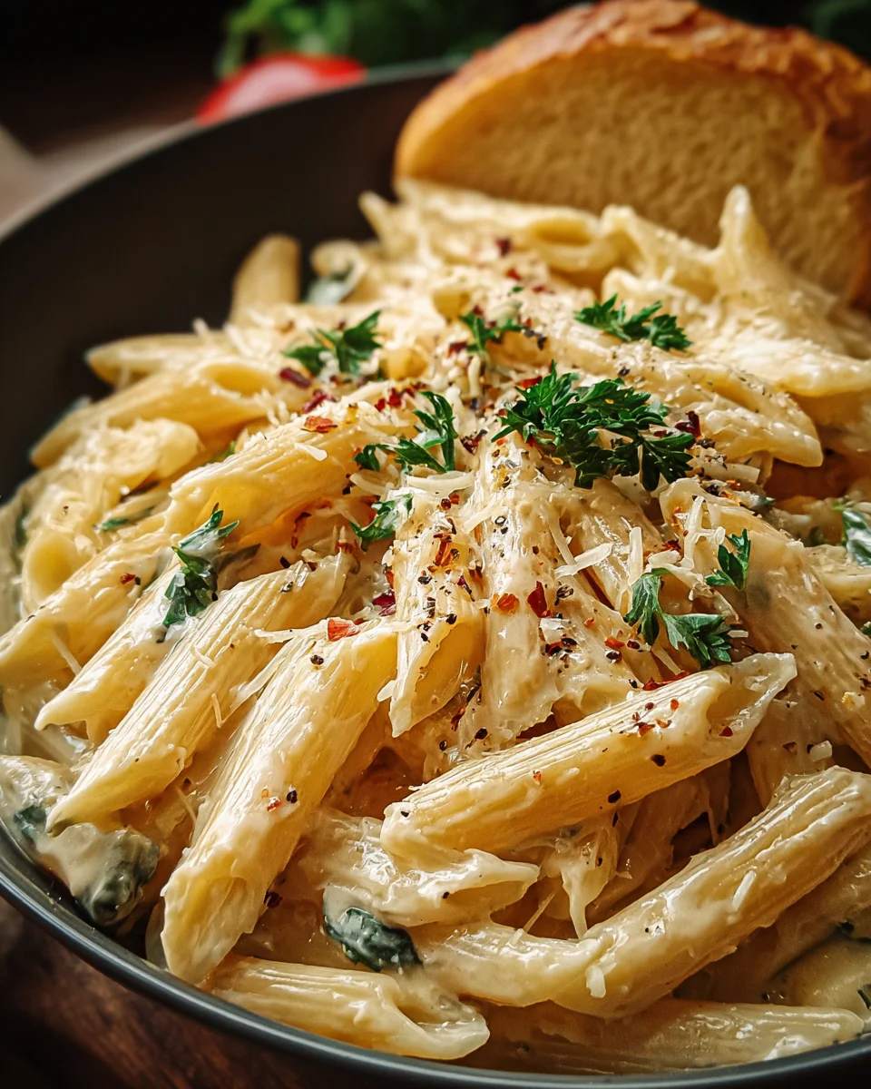 Creamy Garlic Penne Pasta 22 Creamy
