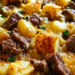 Crockpot Loaded Steak and Potato Bake Recipe