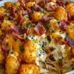 Easy Chicken Bacon Ranch Tater Tot Casserole
