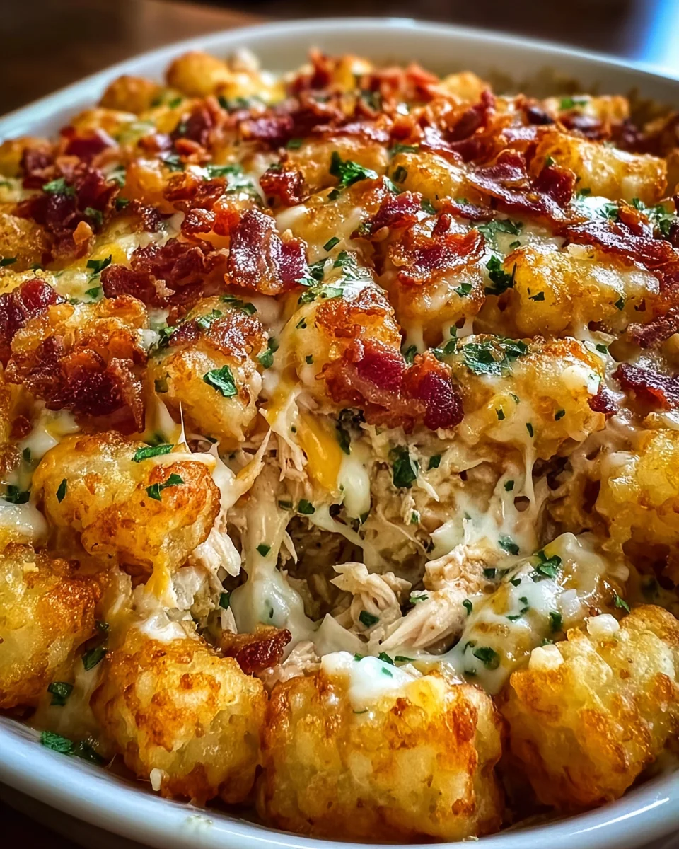 Easy Chicken Bacon Ranch Tater Tot Casserole 20 Easy