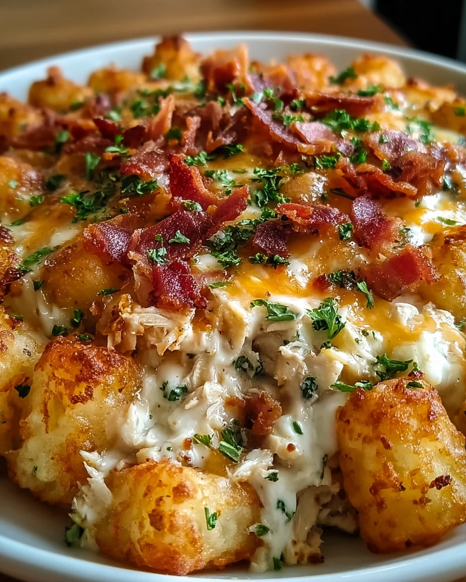 Easy Chicken Bacon Ranch Tater Tot Casserole 21 Easy