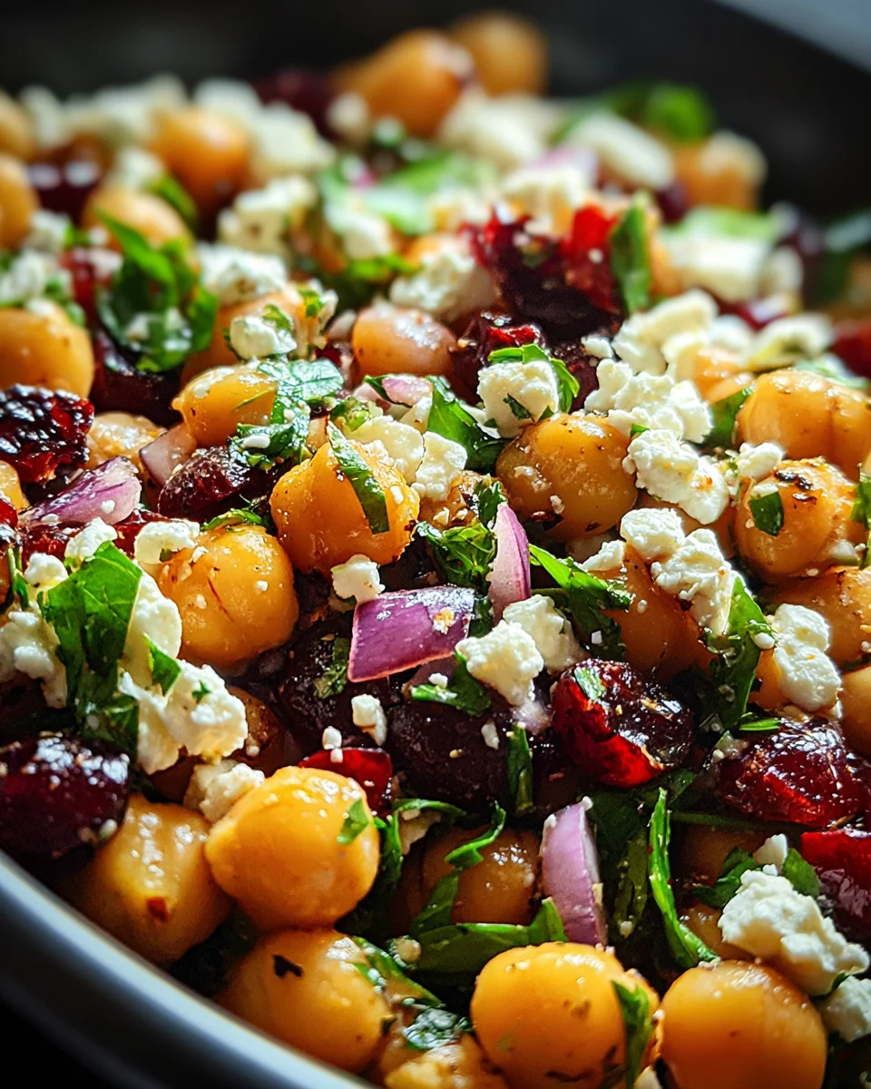 Feta & Cranberry Chickpeas with Lemon Vinaigrette 20 Feta
