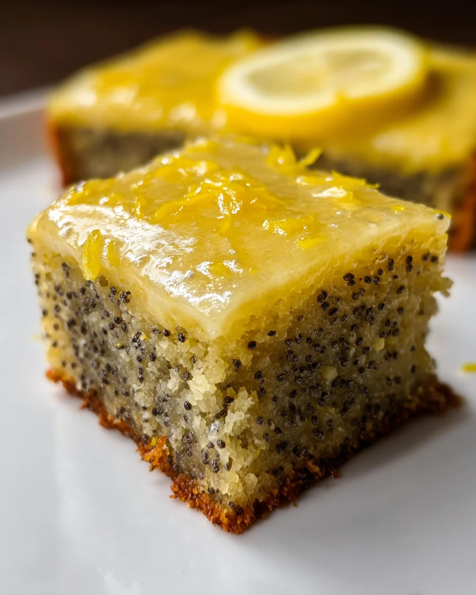 Glazed Lemon Poppy Seed Bars 21 Glazed