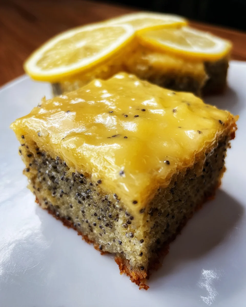 Glazed Lemon Poppy Seed Bars 22 Glazed