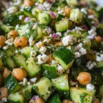 Herby Cucumber Salad with Feta and Chickpeas