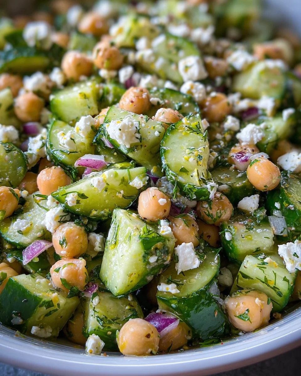 Herby Cucumber Salad with Feta and Chickpeas 18 Herby