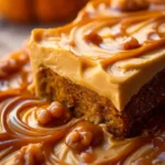 Pumpkin Cake with Caramel Cream Cheese Frosting