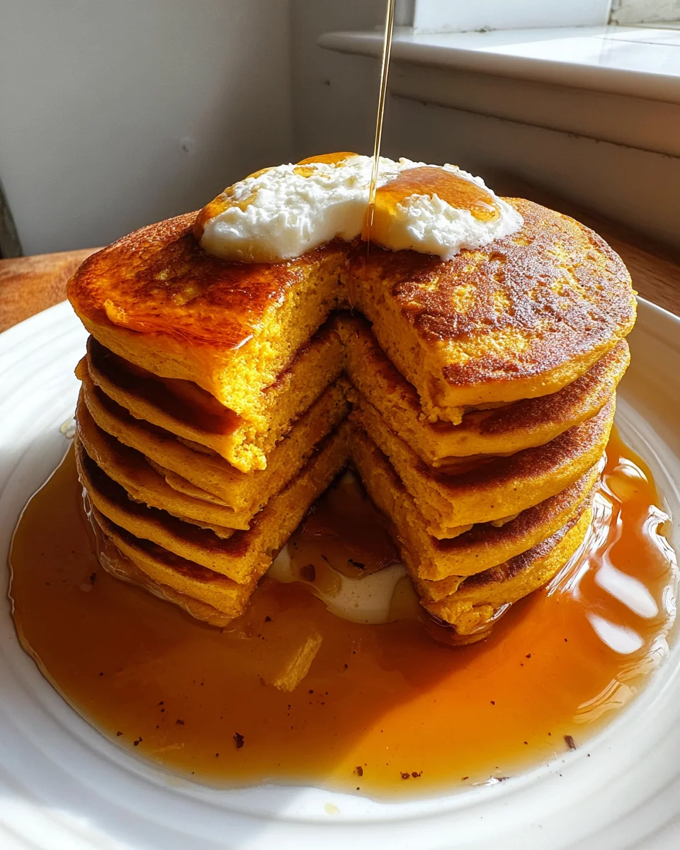Pumpkin Cottage Cheese Pancakes
