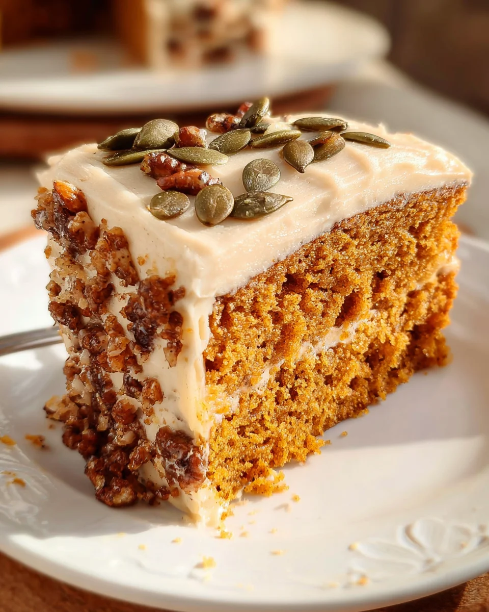 Pumpkin Spice Cake with Brown Sugar Cream Cheese Frosting 32 Pumpkin