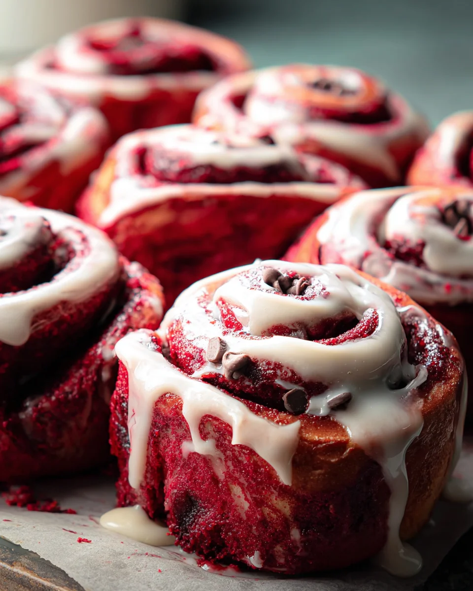 Red Velvet Cinnamon Rolls 34 Red