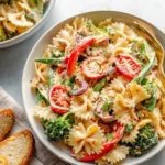 Vegan Pasta Primavera with Creamy Garlic Cashew Sauce