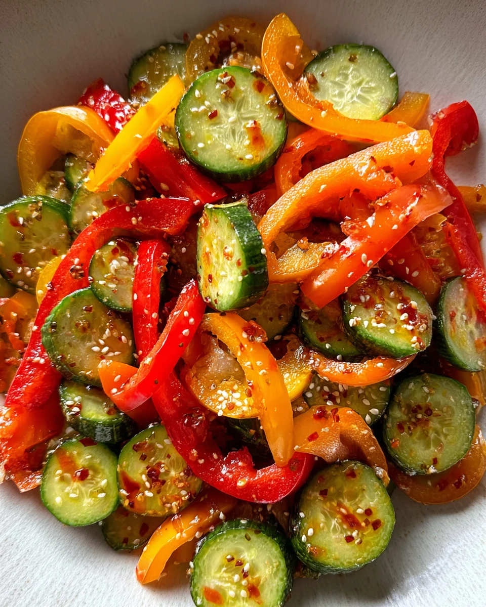 Viral TikTok Cucumber & Bell Pepper Salad 14 Viral