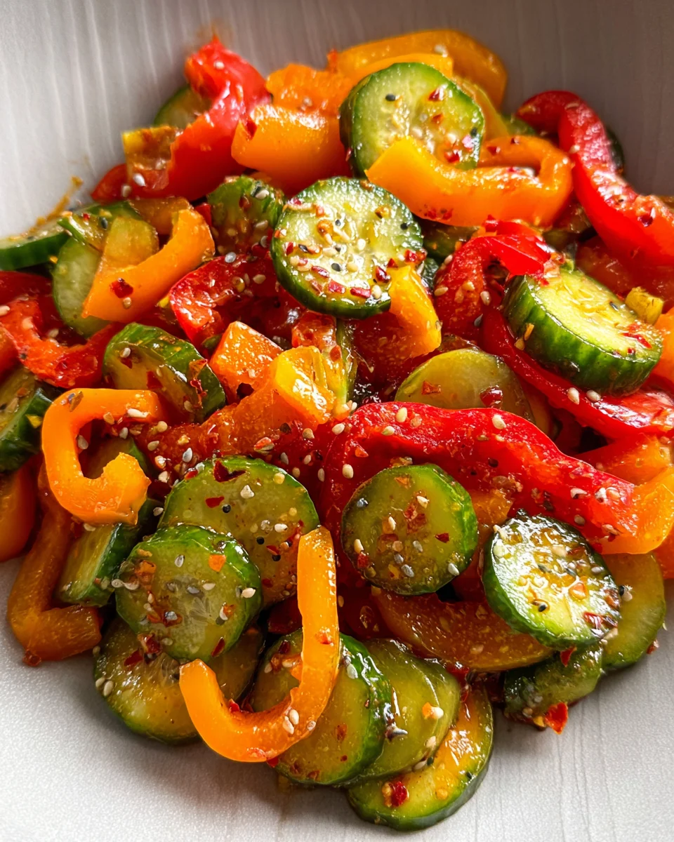 Viral TikTok Cucumber & Bell Pepper Salad 15 Viral