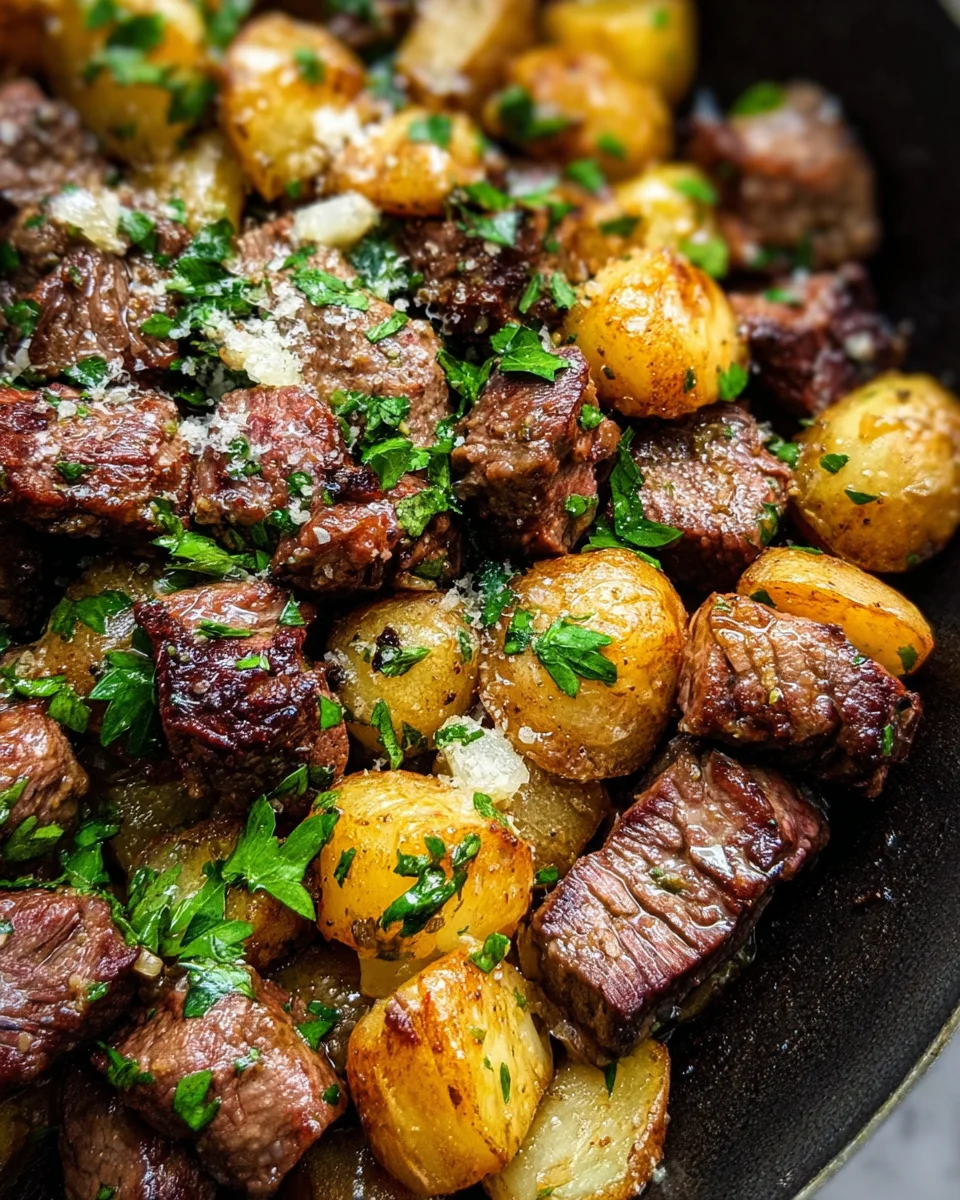 Slow Cooker Garlic Butter Beef Bites & Potatoes 30 Slow